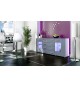 Buffet Moderne long blanc portes vitrées