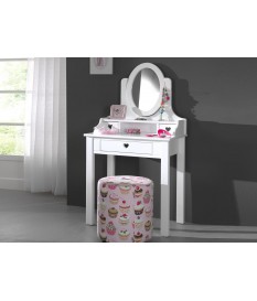 Coiffeuse fille blanc laqué