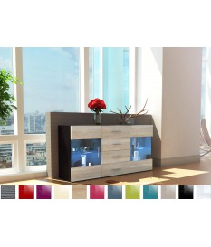 Meuble buffet vitré noir moderne