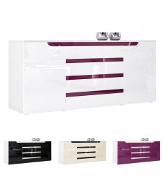 Buffet blanc 139 cm 2 portes 4 tiroirs