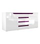 Buffet blanc 139 cm 2 portes 4 tiroirs