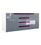 Buffet blanc 139 cm 2 portes 4 tiroirs