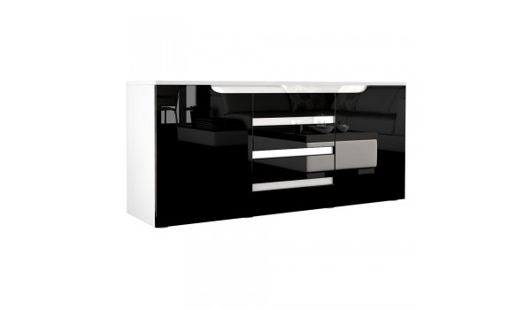 Buffet blanc 139 cm 2 portes 4 tiroirs
