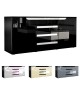Buffet noir 139 cm 2 portes 4 tiroirs