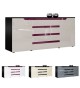 Buffet noir 166 cm 2 portes 4 tiroirs