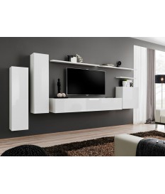Meuble de Salon TV Mural Design Blanc