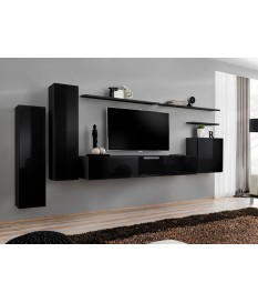 Meuble de Salon TV Mural Design Noir