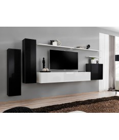 Meuble de Salon TV Mural Design Noir