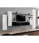 Meuble TV Mural Design Noir & Blanc Laqué