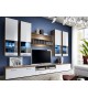 Ensemble TV Blanc Laqué & Noyer 3m