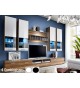 Ensemble TV Blanc Laqué & Noyer 3m