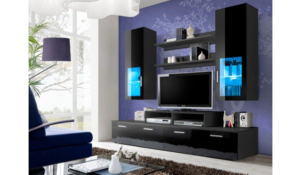 Meuble TV Design Noir Laqué Meuble TV Design Noir Laqué