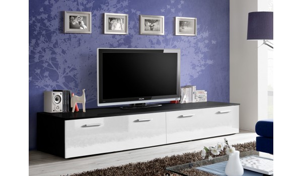 Meuble TV Bas 2m Noir-Blanc Meuble TV Bas 2m Noir-Blanc