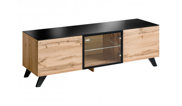 Meuble TV Bas en Bois Scandinave