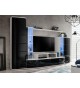 Ensemble de Meuble TV Design Blanc et Noir Laqué