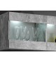 Meuble Télé Mural Design Blanc / Béton pas cher