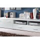 Meuble TV Blanc & Vitrine mural LED