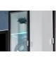 Meuble TV Noir & Vitrine Mural Blanche LED