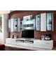 Ensemble TV Mural Design Blanc & LED