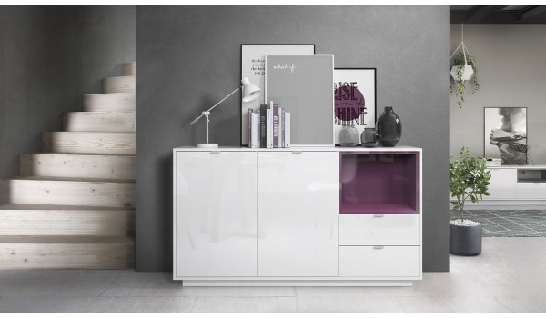 Buffet Design Blanc Brillant