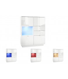 Buffet Haut Design Blanc Brillant