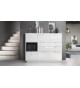 Meuble Buffet Haut Blanc Brillant 6 portes