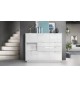 Meuble Buffet Haut Blanc Brillant 6 portes