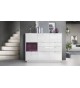 Meuble Buffet Haut Blanc Brillant 6 portes