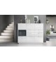 Meuble Buffet Haut Blanc Brillant 6 portes