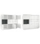 Meuble Buffet Haut Blanc Brillant 6 portes