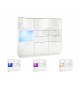 Meuble Buffet Haut Blanc Brillant 6 portes