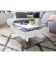 Table Basse Blanche Pied Acier Central & Plateau Rotatif