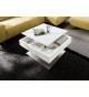 Table Basse Blanche Pied Acier Central & Plateau Rotatif