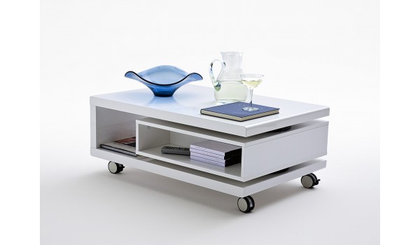 Table Basse avec Rangement & Roulettes