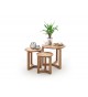 3 Tables Gigognes Ronde Embîtable en Bois Chêne Massif