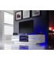 Meuble TV Blanc Laqué Design Led bleu
