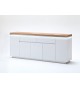 Buffet Chêne Massif & Blanc Laqué Mat
