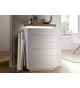Commode a Tiroirs Laqué Blanche & Bois Chêne Massif