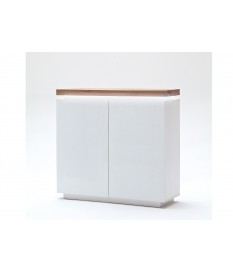 Commode Blanche & Bois 2 Portes