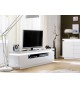 Meuble Télé Blanc Laqué 5 Tiroirs Led RGB