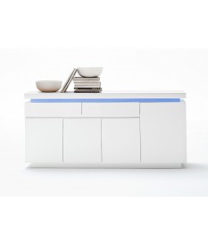 Buffet 175 cm Blanc Laqué & Led RGB