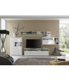 Meuble TV Design Lumineux Blanc Laqué