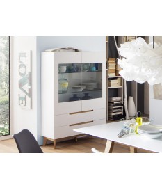 Buffet - Vaisselier Vitré Blanc Laqué Mat
