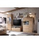 Ensemble TV Contemporain en Bois Chêne Massif