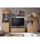 Ensemble TV Contemporain en Bois Chêne Massif