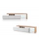 Meuble TV Design Bois et Blanc