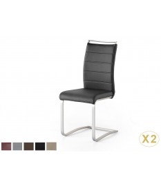 Chaise Simili Cuir avec Poignée en Métal