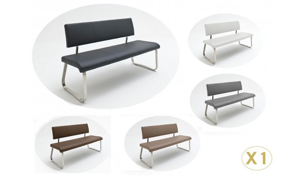 Banc avec Dossier en Cuir Simili Design