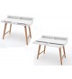 Meuble Secrétaire Blanc Laqué & Bois