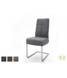 Chaise Simili Cuir Aspect Buffle avec Poignée